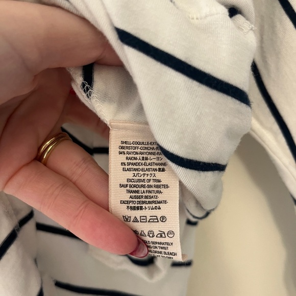 We the Free White and Navy Striped Collared Top Sz XS - Picture 6 of 8